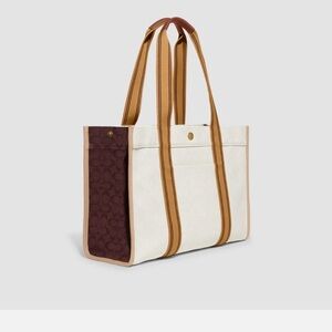 Coach White and Brown Tote Bag